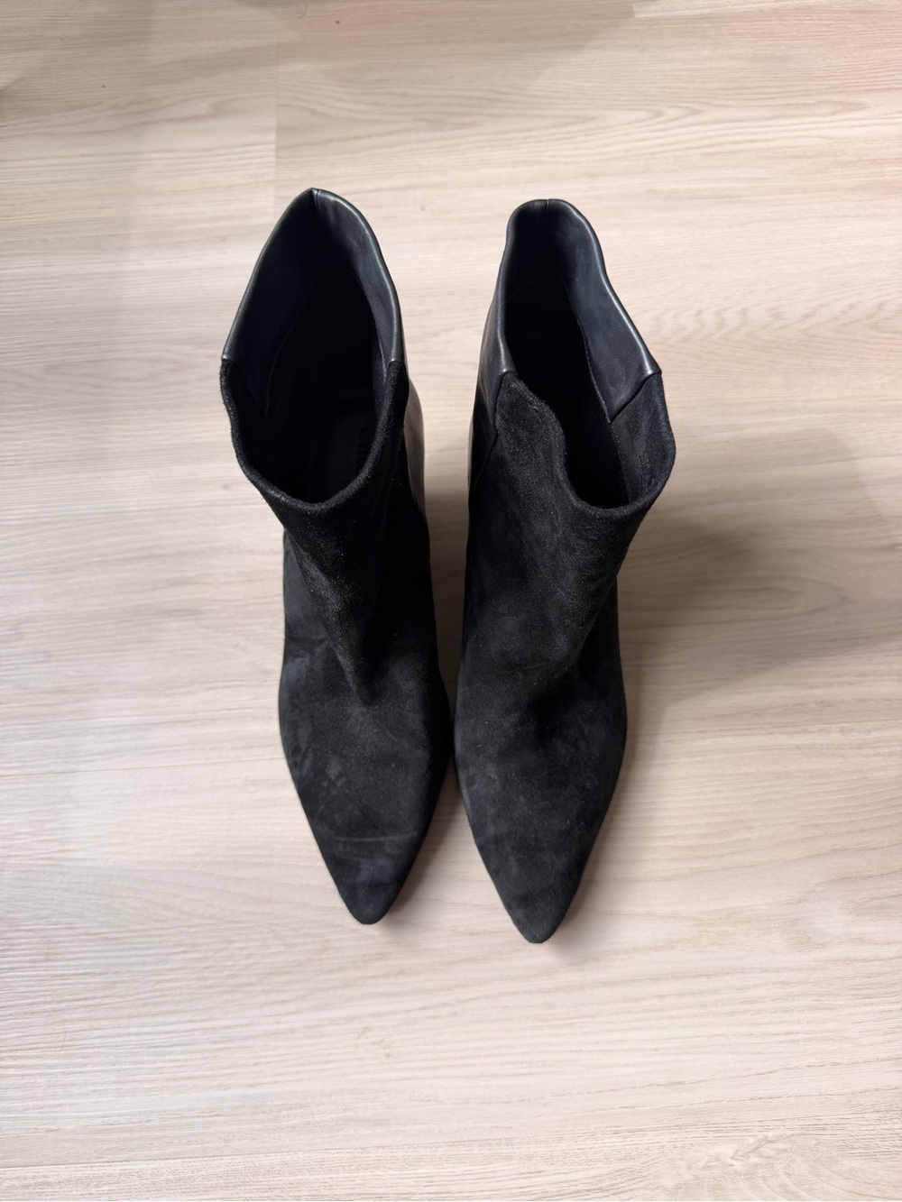Rebecca Minkoff Black Suede Pointed Toe Ankle Booties